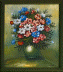 �lbild Blumen gerahmt