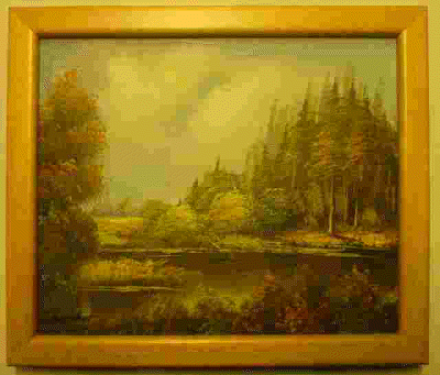 �lbild im Naturholzrahmen