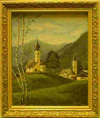 �lbild im Goldrahmen